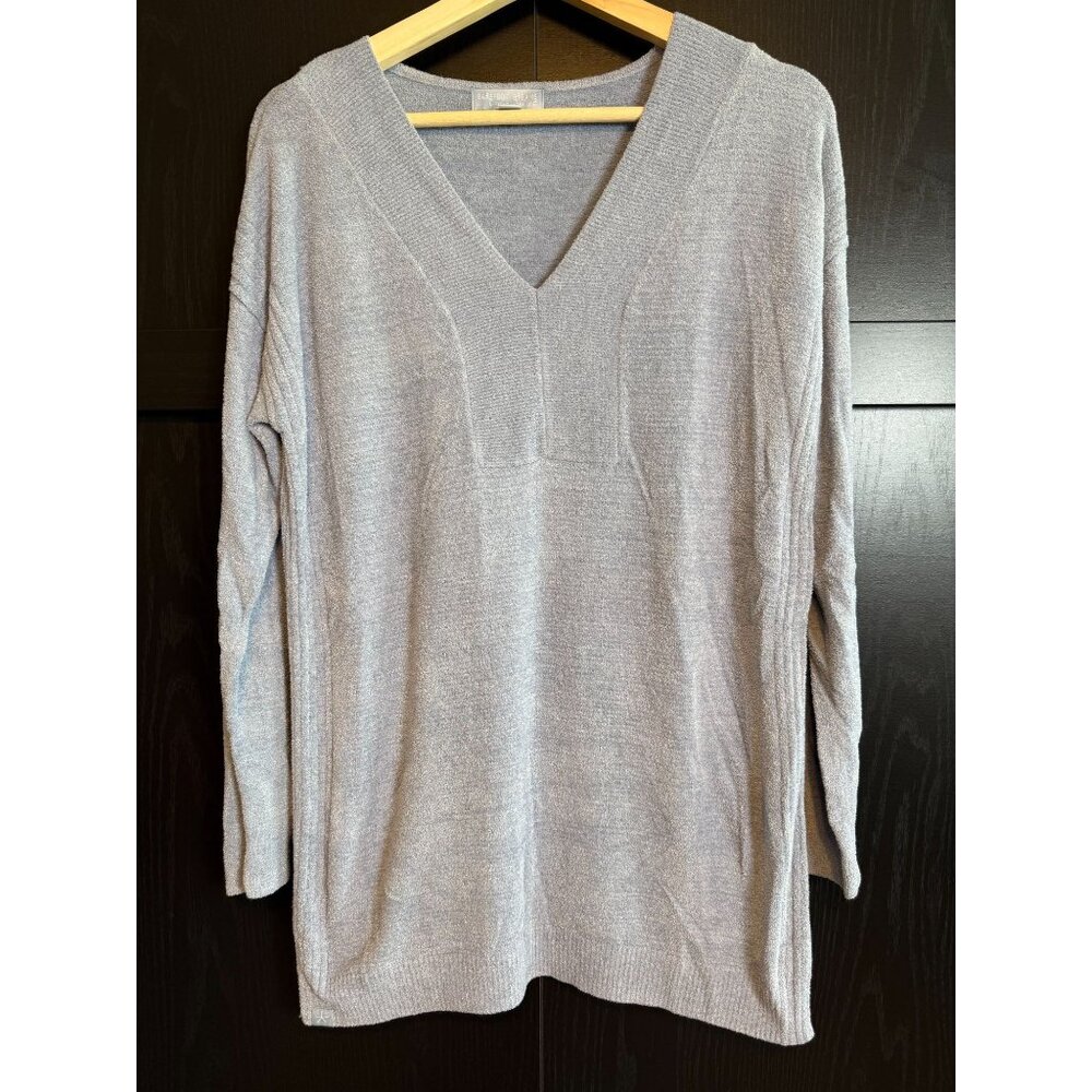 Barefoot Dreams Cozychic Pullover Blue Tunic Sweater XS Long Sleeves Cozy Soft